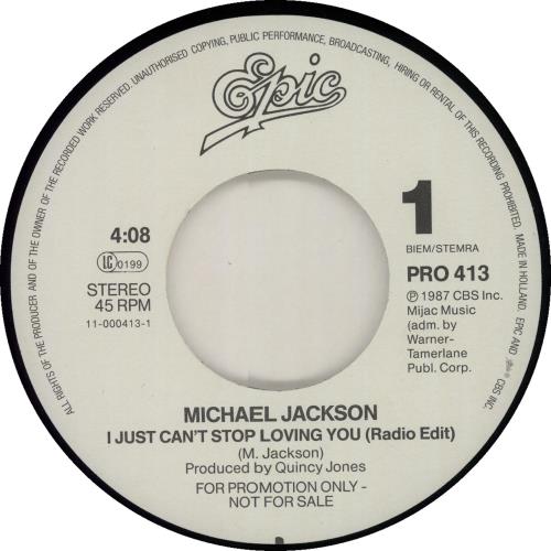 Michael Jackson I Just Can't Stop Loving You - EX Dutch Promo 7